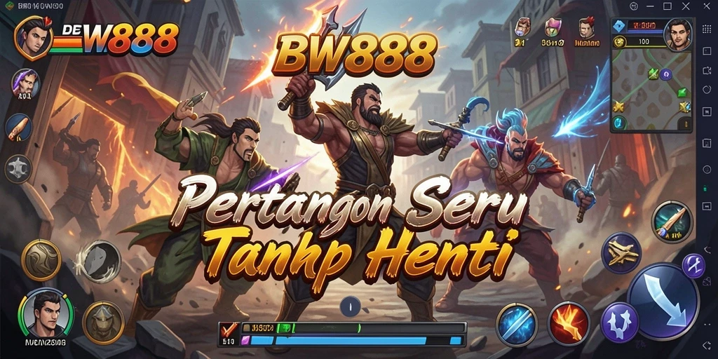 Screenshot gameplay BW888 menampilkan aksi pertarungan mendebarkan.
