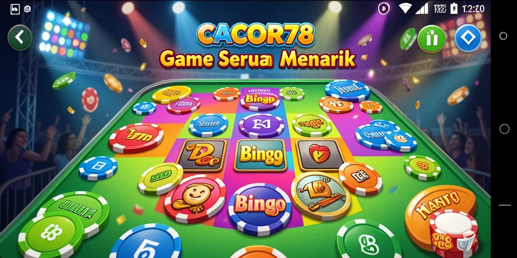 Screenshot utama CACOR78 menampilkan suasana seru permainan Bingo.