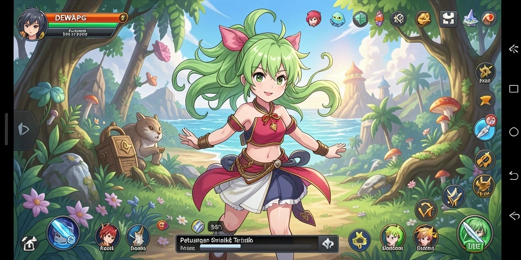 Gameplay seru dari DEWAPG dengan karakter anime favorit.