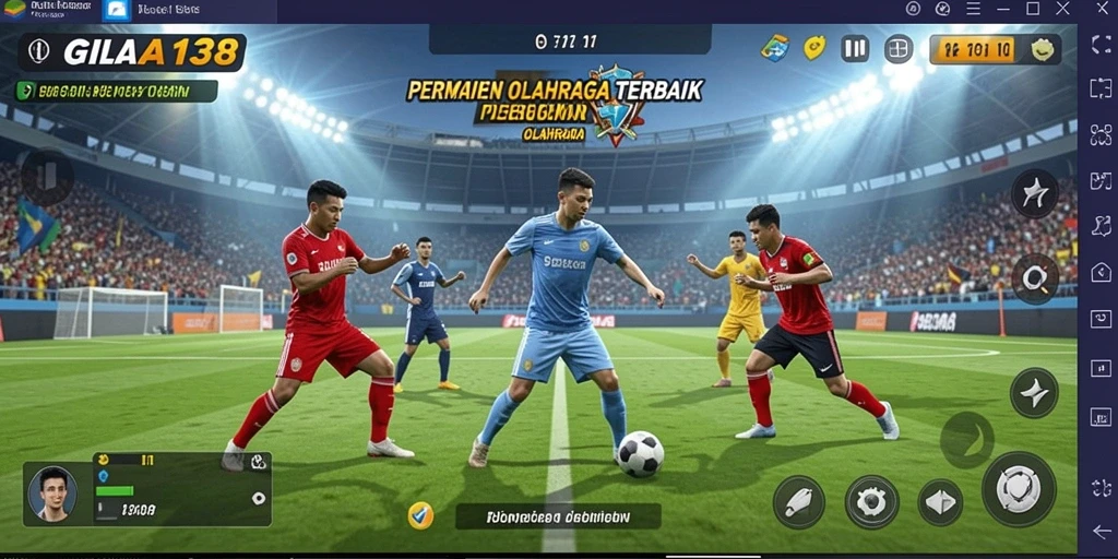 Tangkapan layar gameplay GILA138 menunjukkan aksi olahraga yang seru dan intens.