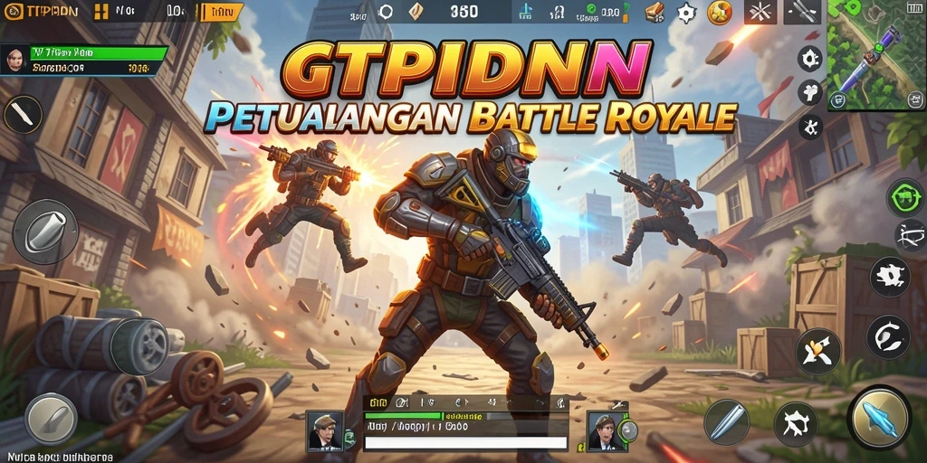Menampilkan aksi seru dalam pertempuran Battle Royale di GTPIDN.