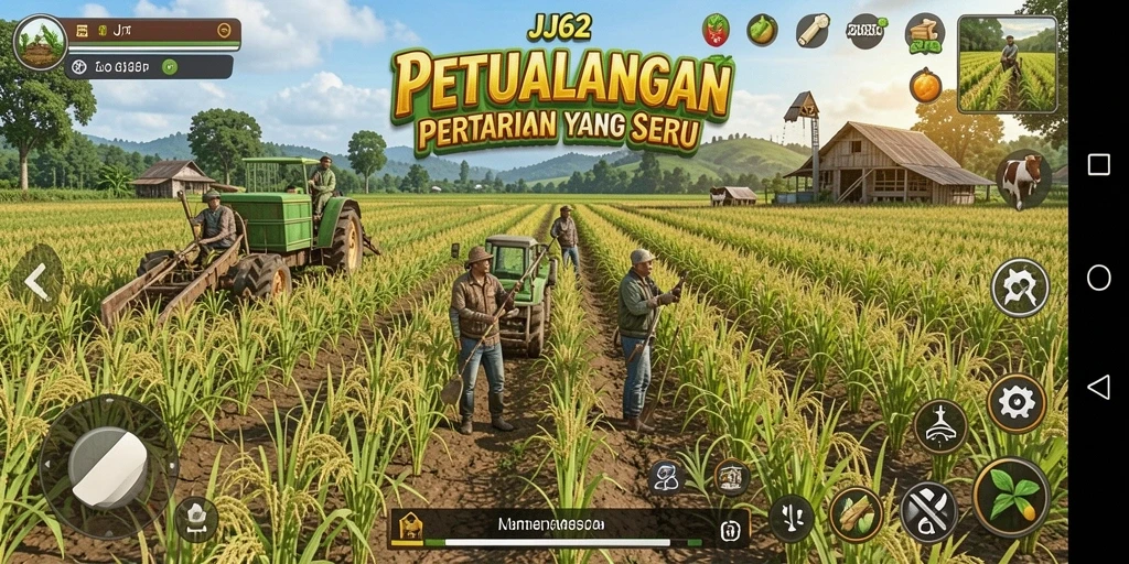 Tampilan gameplay menarik dari JJ62 saat mengelola pertanian.