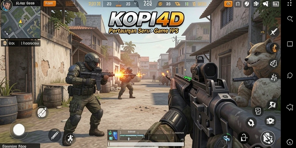 Screenshot menampilkan aksi seru di KOPI4D dengan gameplay FPS yang dinamis.