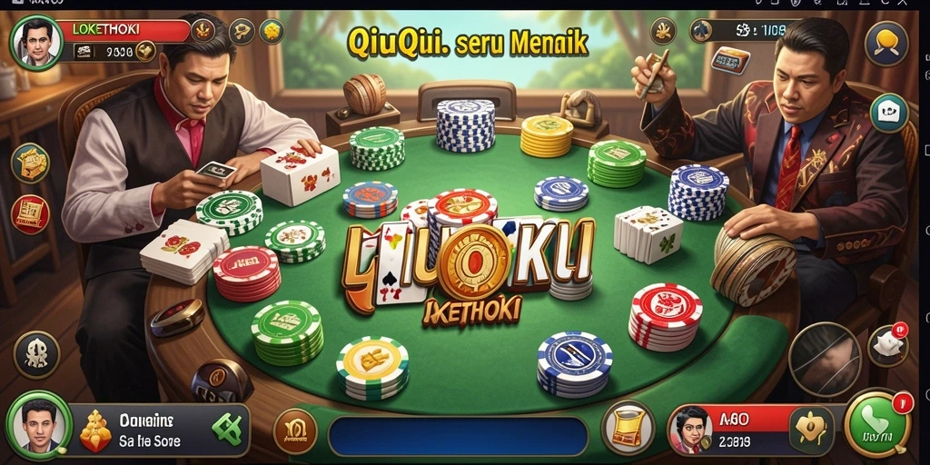 Screenshot gameplay LOKETHOKI menampilkan suasana kompetisi QiuQiu.