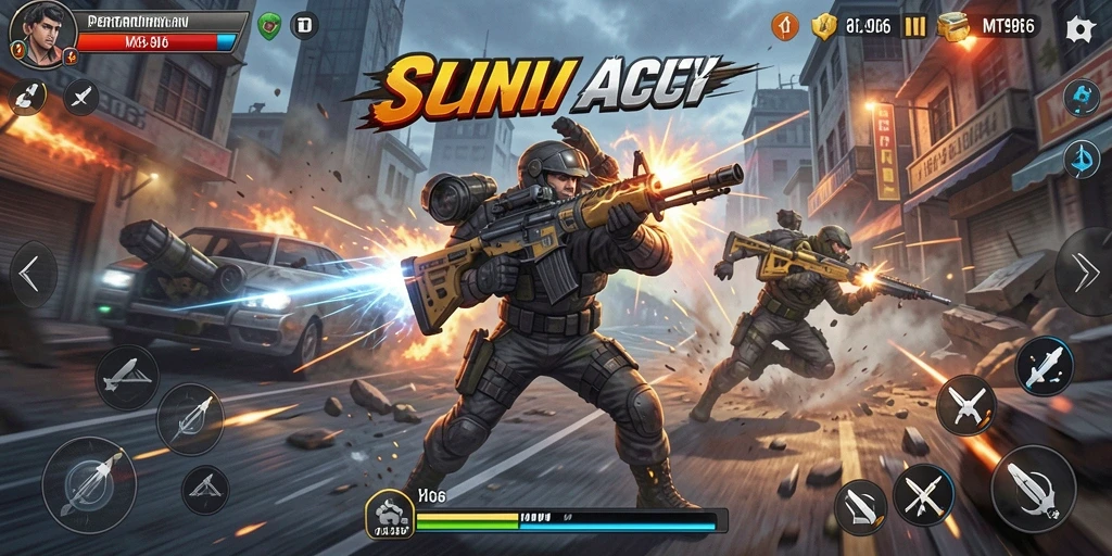 Screenshot dari MT966 menunjukkan aksi pertarungan yang dinamis dan menarik.