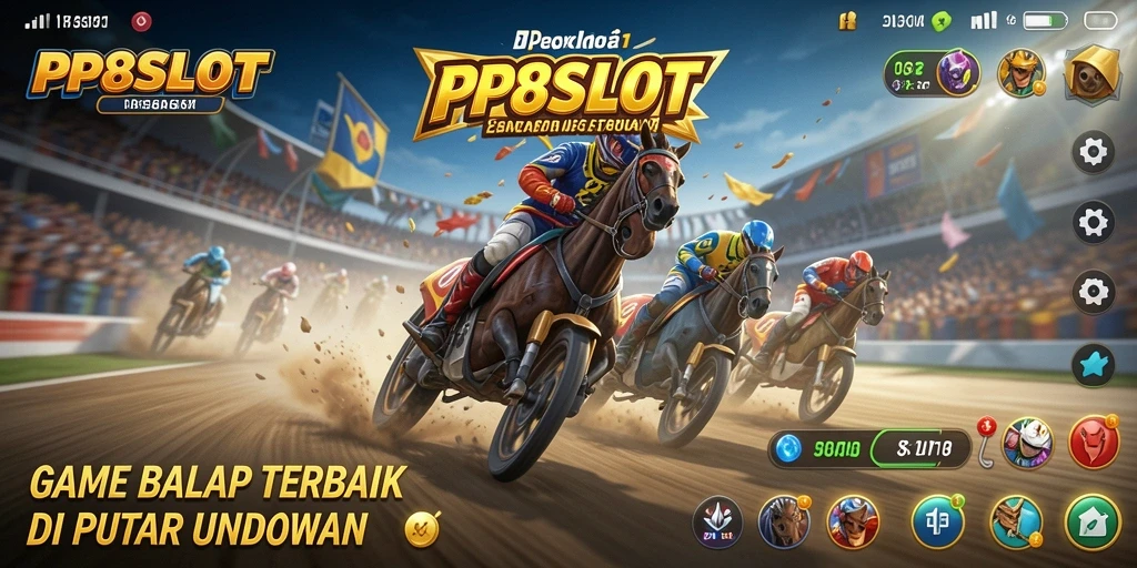 Tampilan menarik dari gameplay balapan di PP8SLOT.