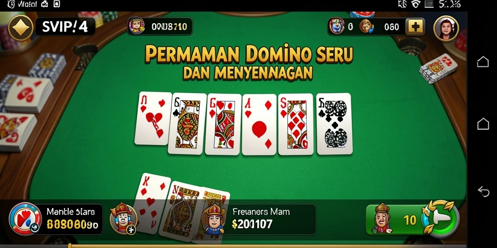 Screenshot gameplay SVIP4 yang menampilkan suasana permainan Domino.